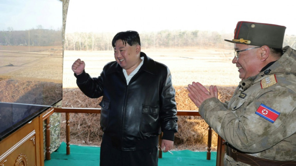 N. Korea's Kim oversees 'super-large' rocket launcher drills