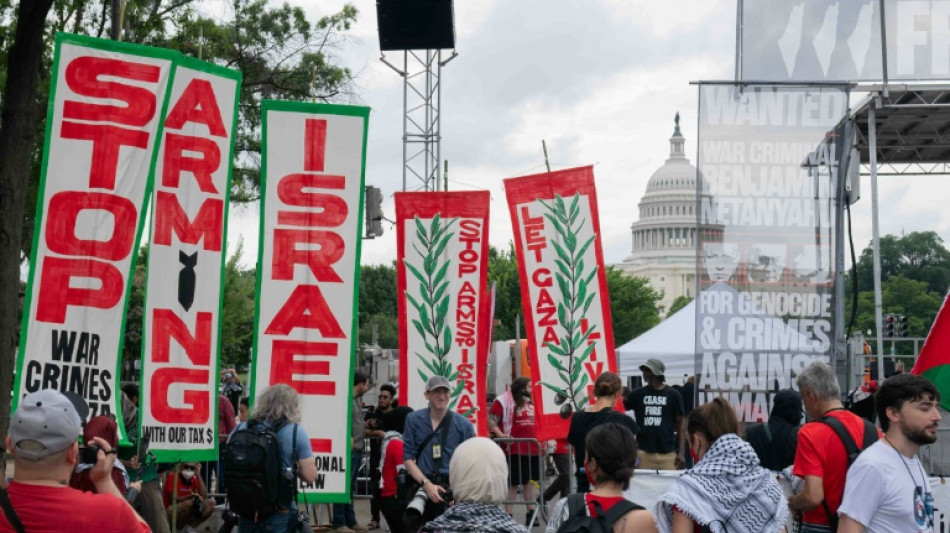 Thousands protest Netanyahu outside US Capitol