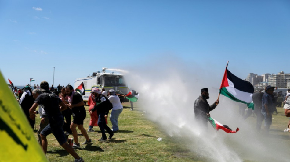 Pro-Israel and pro-Palestinian groups clash in S. Africa