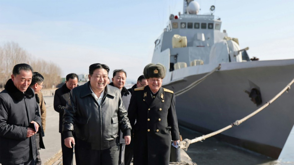 Kim inspects warships as North Korea prepares for conflict