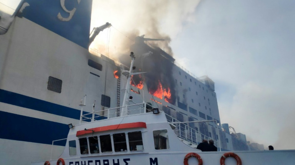 12 missing off Greece as ferry fire burns on