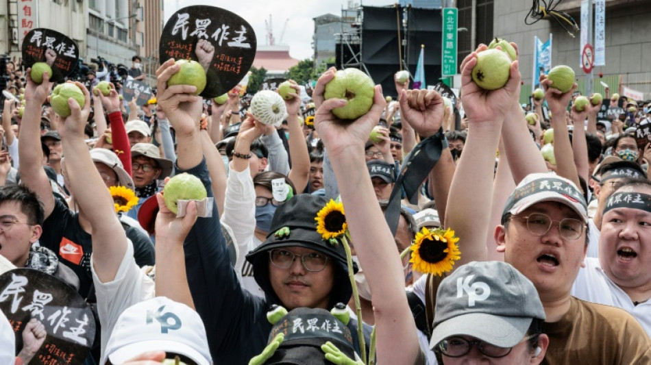 Hundreds protest Taiwan's ruling party on eve of inauguration