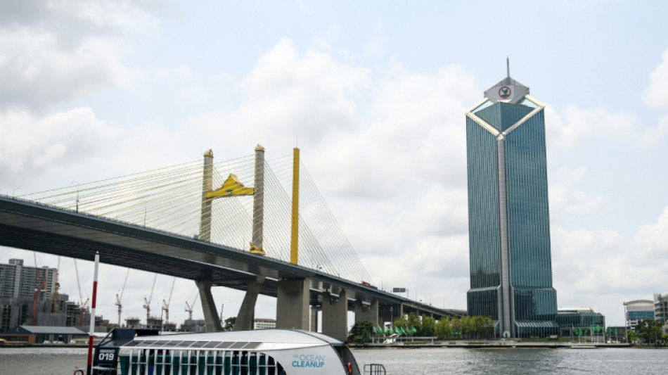 Plastic 'interceptor' tackles trash in Bangkok river