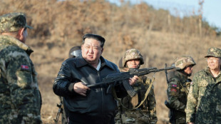 N. Korea's Kim handles gun as he inspects training base